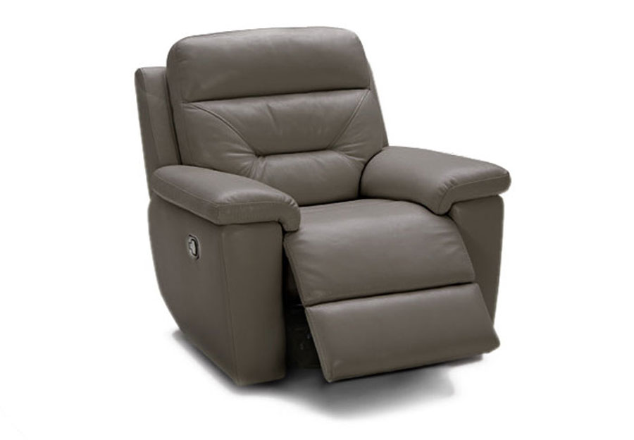 Kuka Grand Point Charcoal Dual Power Leather Match Recliner