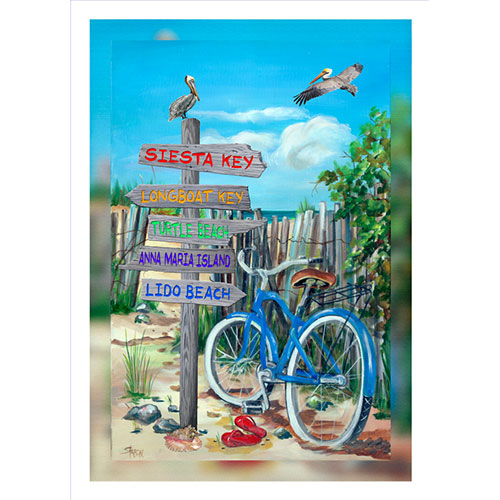 Island Girl Sarasota Blue Bike Beach Signs - 30" x 20"