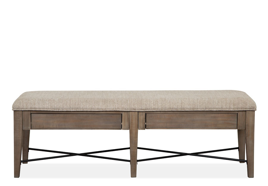 Magnussen Paxton Place Pewter Dining Bench with Upholstered Seat