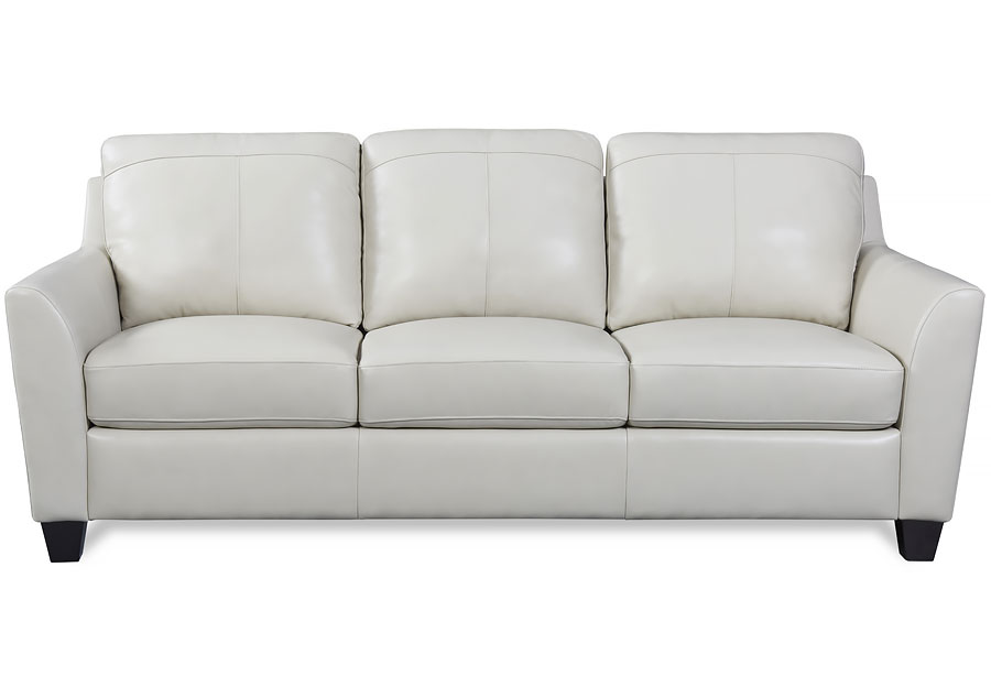 Leather Italia Keenan Cream Leather Sleeper Sofa with Standard Innerspring Mattress