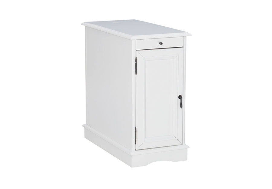Powell Barron White Accent Table With USB