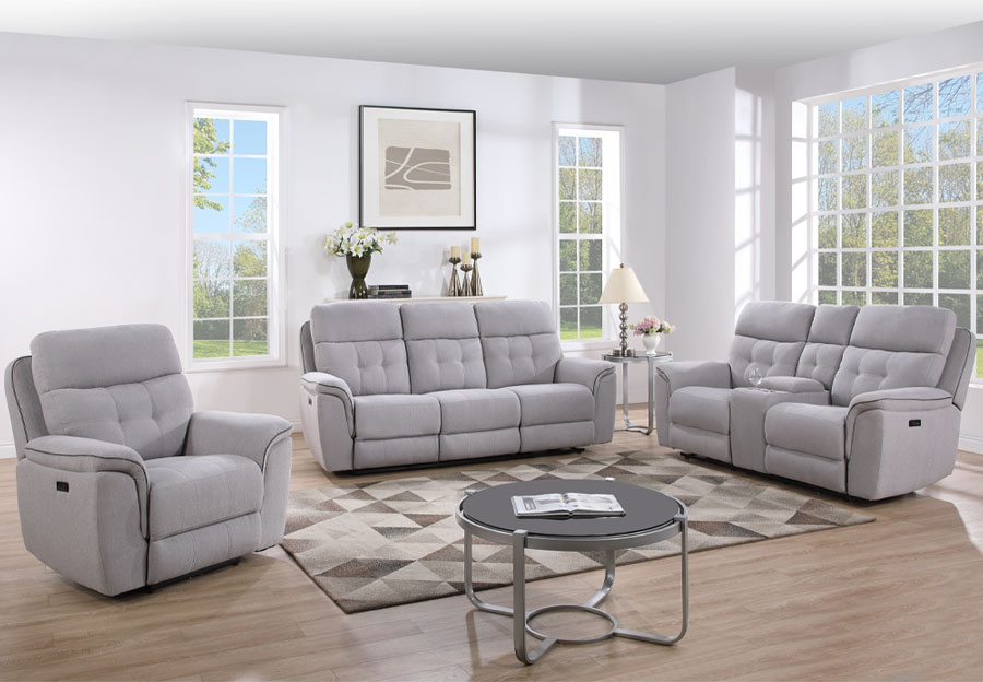 Holland House Ash Power Reclining Sofa and Reclining Console Loveseat
